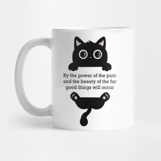 Cute black cat - the power of the purr Mug